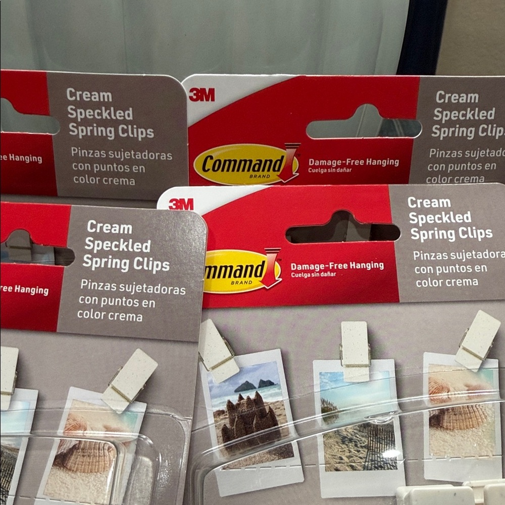 NEW…Command Cream Speckled Spring Clips…. - Picture 2 of 5